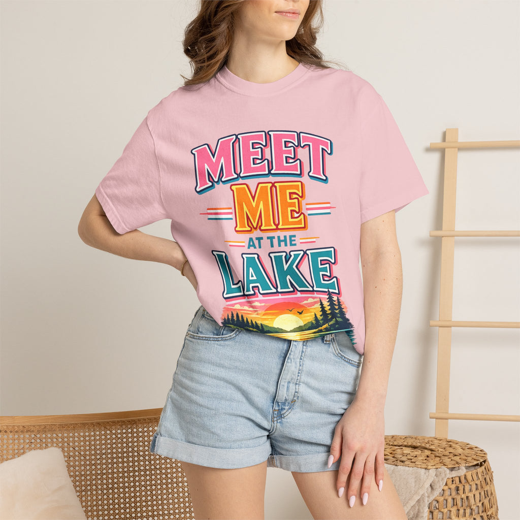 Meet Me at the Lake T-Shirt — Vintage Lakeside Sunset Graphic Tee