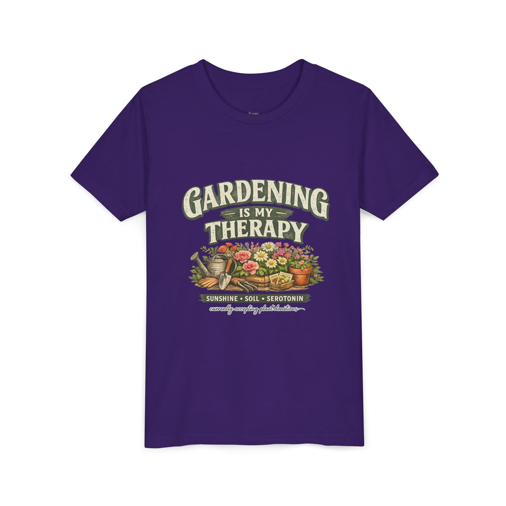"Gardening Is My Therapy" Floral Kids Shirt
