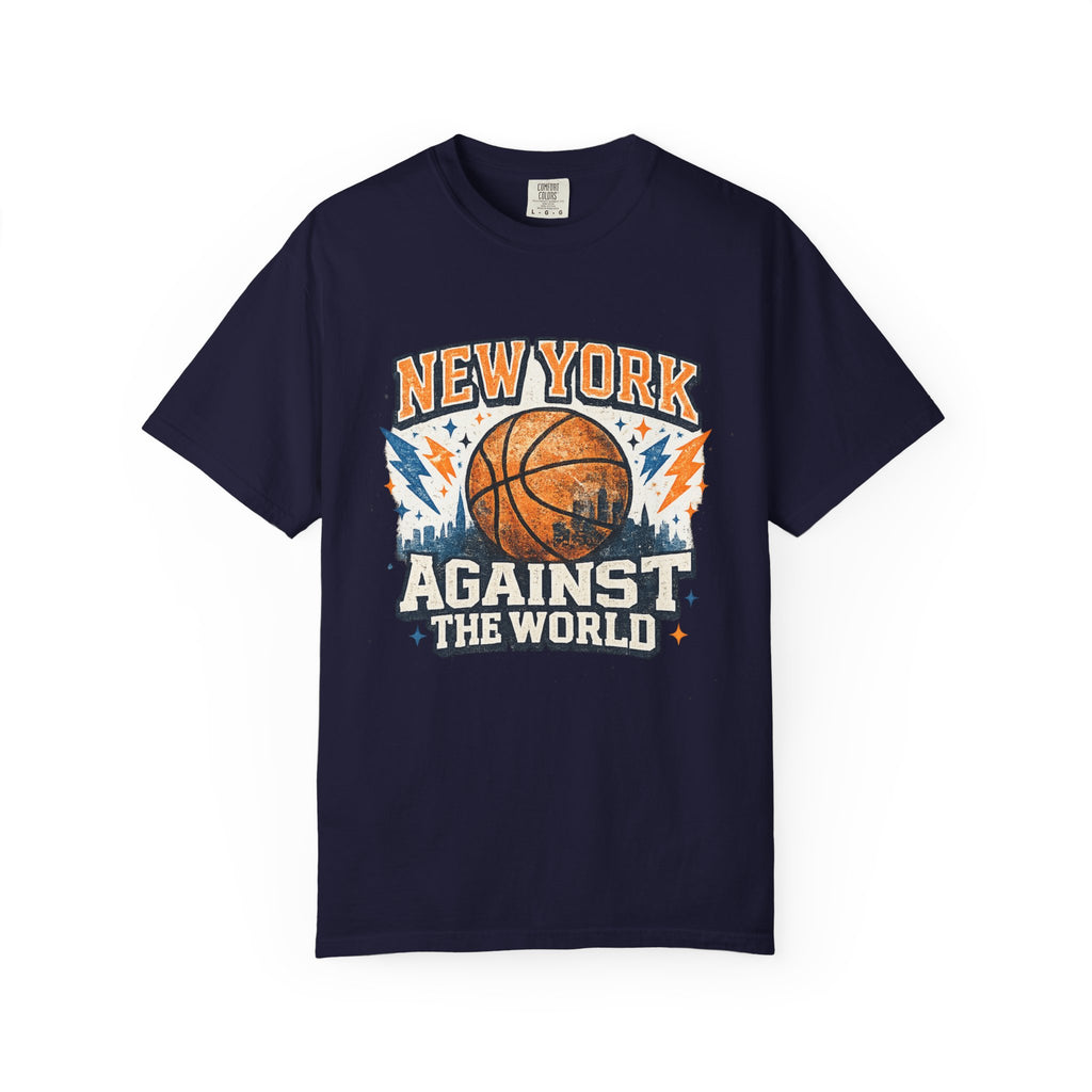 New York Basketball T-Shirt — "Against the World" Vintage Hoop Tee