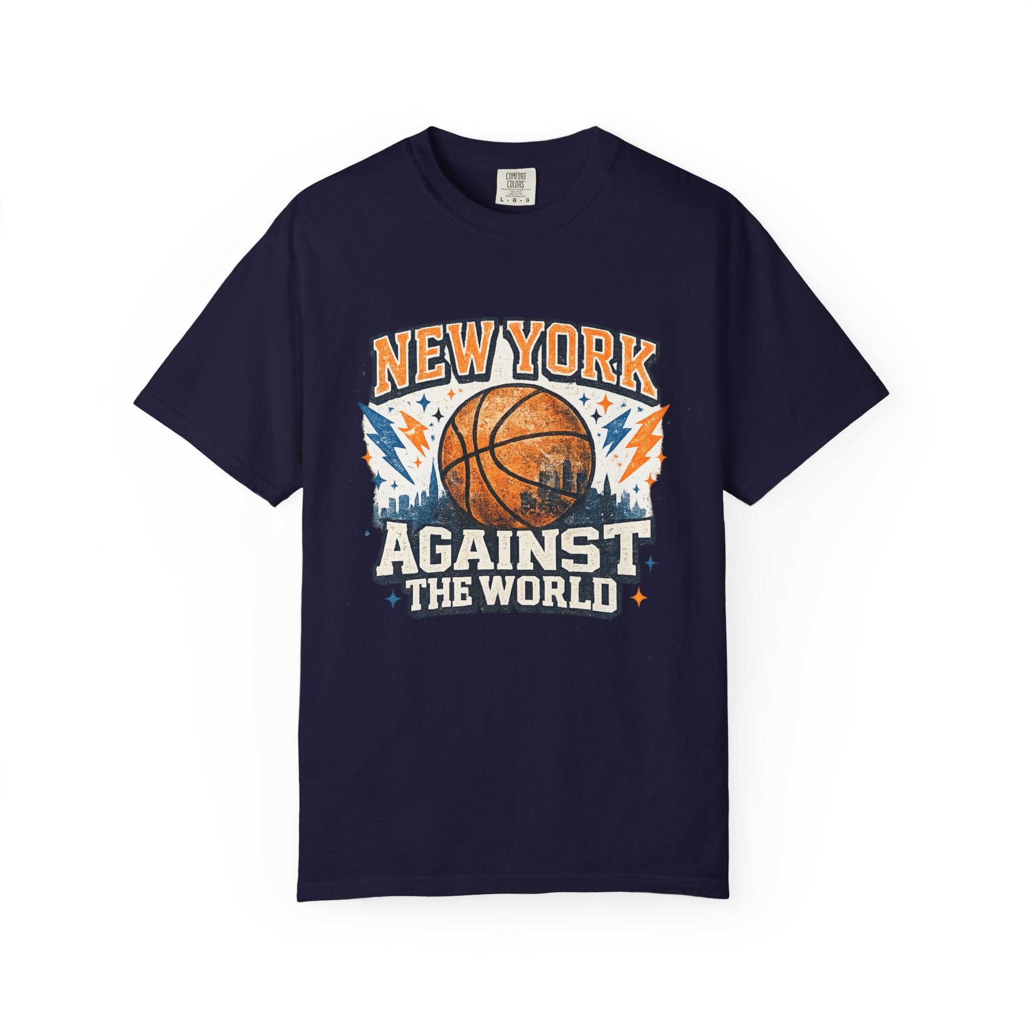New York Basketball T-Shirt — "Against the World" Vintage Hoop Tee
