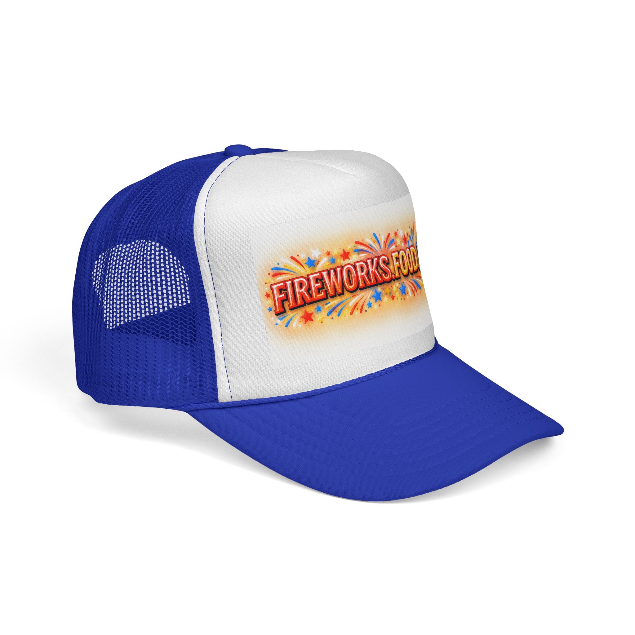 Trucker Hat - "Fireworks. Food. Fun." Fourth of July Celebration Cap