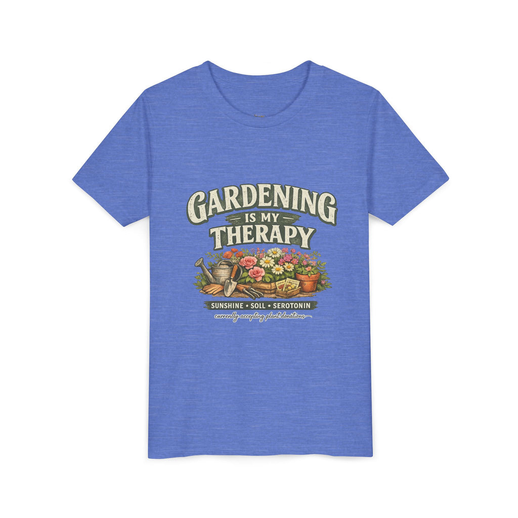 "Gardening Is My Therapy" Floral Kids Shirt