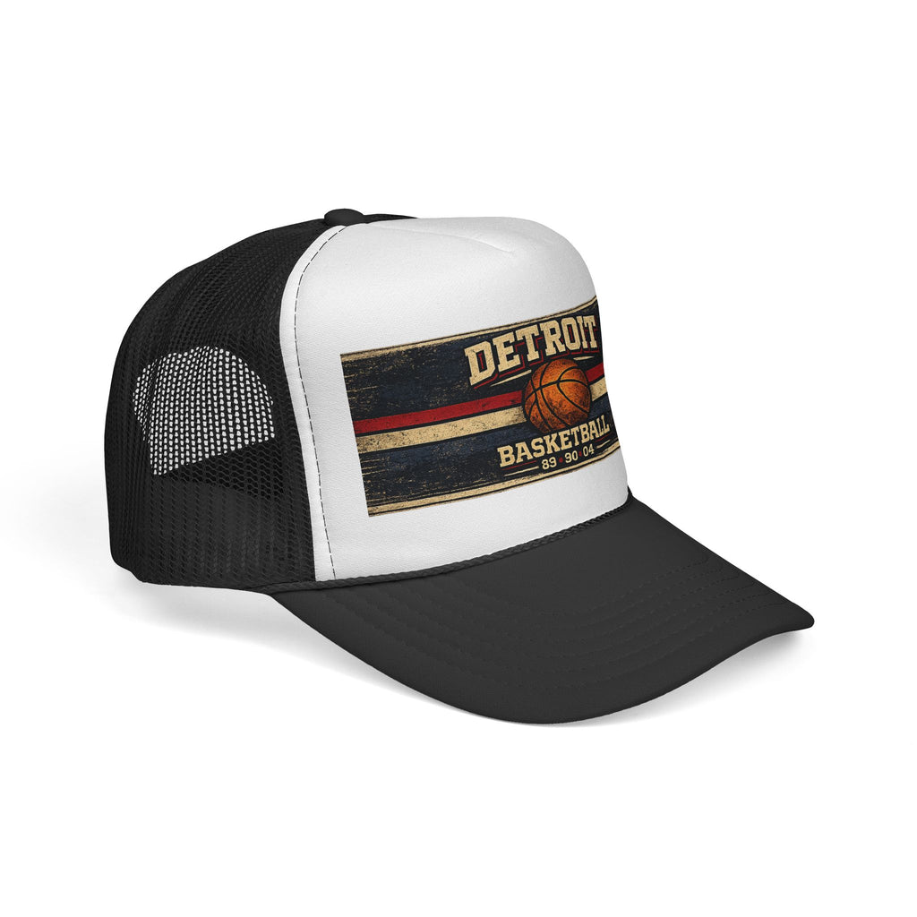 Detroit Basketball Trucker Cap — Vintage Hoop Logo Mesh Hat