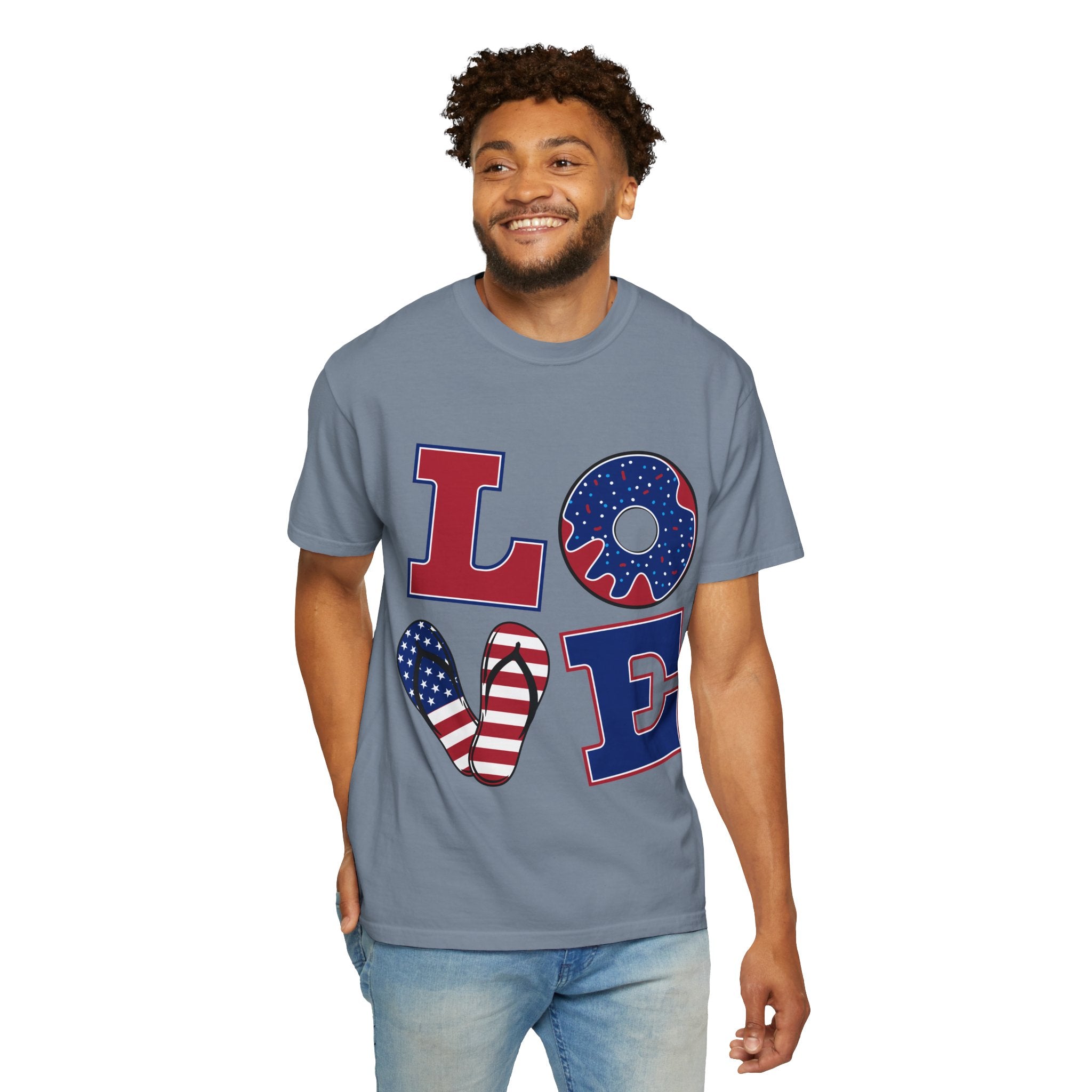 Patriotic 'LOVE' & '’Merica' Graphic T-Shirt – Fourth of July USA Tee