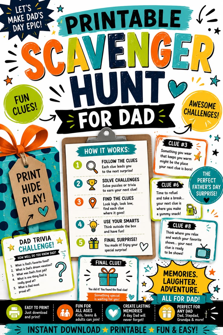 Father's Day Printable Scavenger Hunt